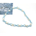 2021 elegant white and cyan  acrylic color link chain  twist necklace